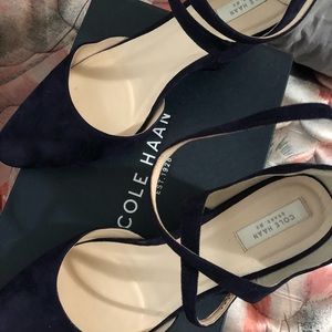 Cole Haan blue suede heels